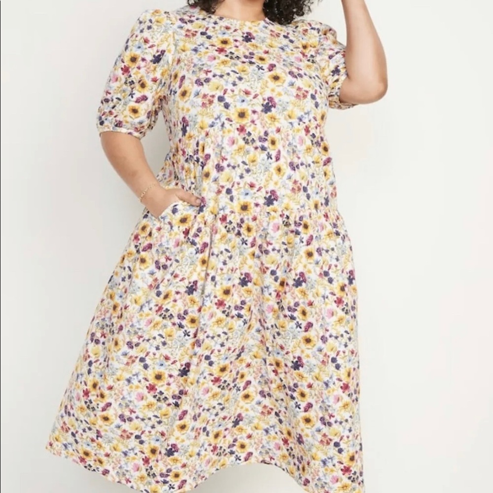 Old navy 4X floral puff sleeve dress